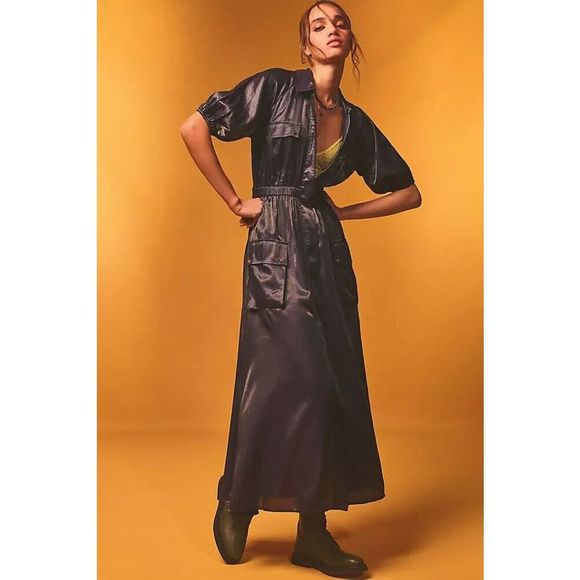 New ANTHROPOLOGIE Samant Chauhan Utility Shirt Dress size Small